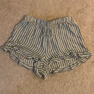 American Eagle Striped Ruffle Runner Short